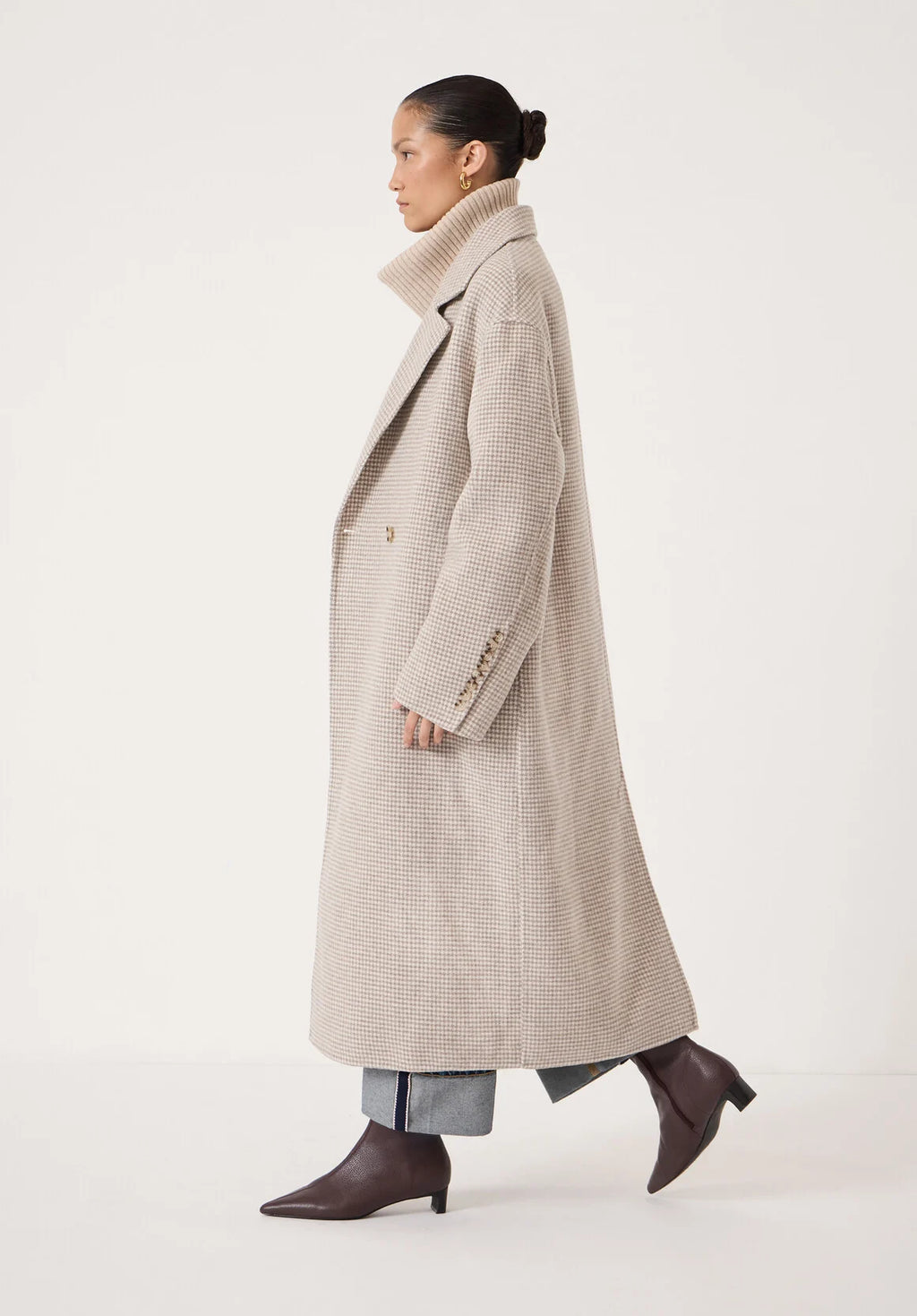 Mili Wool Double Faced Checked Coat