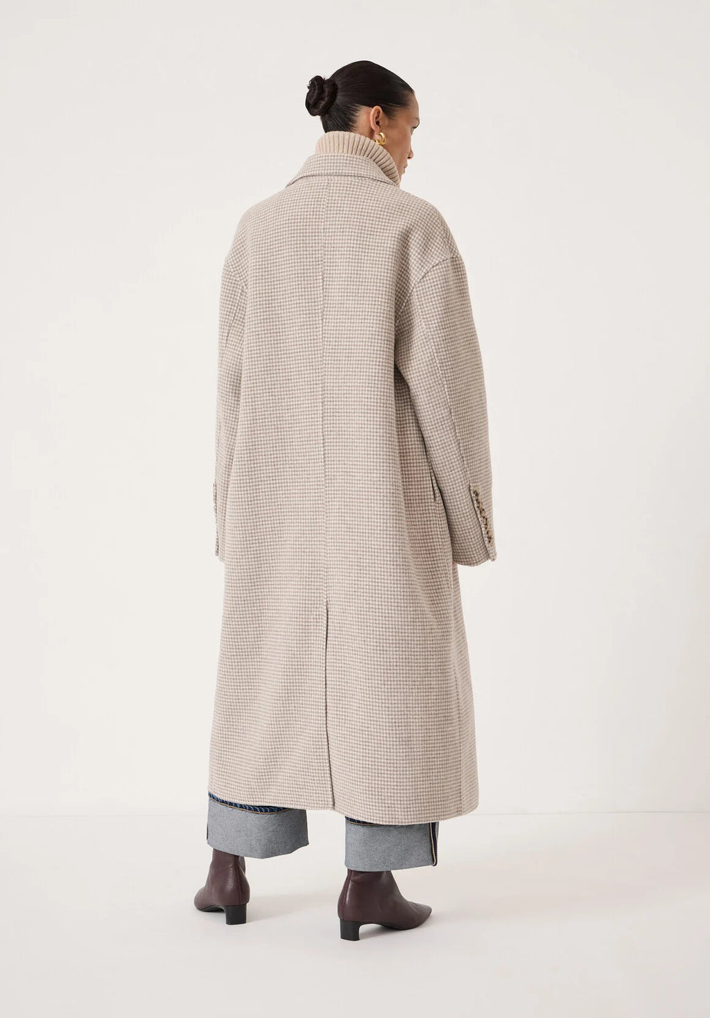 Mili Wool Double Faced Checked Coat