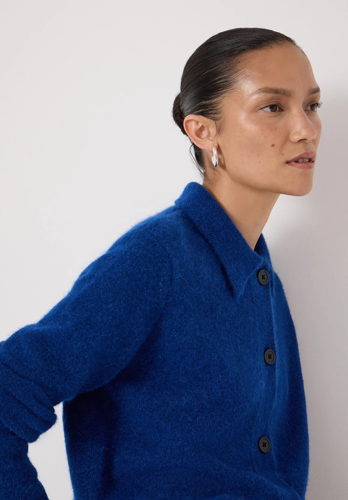 Cedar Wool Blend Collar Detail Cardigan